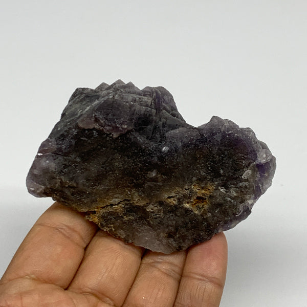 184.4g,3"x2.2"x1.6",Purple Fluorite Crystal Mineral Specimen @Pakistan,B27729