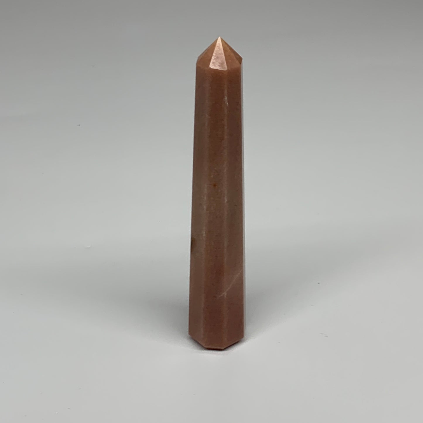 112.7g, 5.2"x0.9"x0.9" Red Aventurine Tower Obelisk Point Crystal @India,B31565