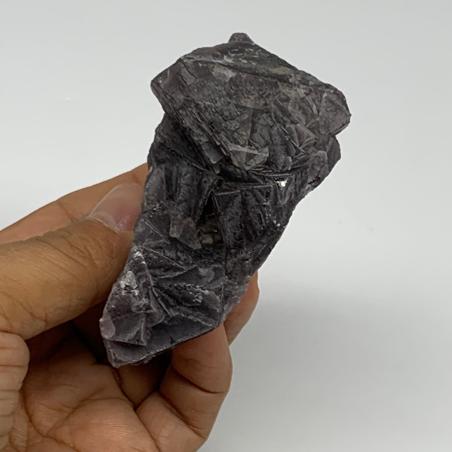 184.4g,3"x2.2"x1.6",Purple Fluorite Crystal Mineral Specimen @Pakistan,B27729