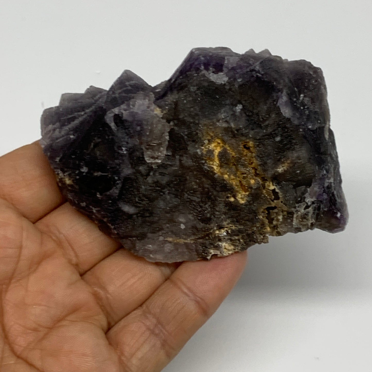 184.4g,3"x2.2"x1.6",Purple Fluorite Crystal Mineral Specimen @Pakistan,B27729