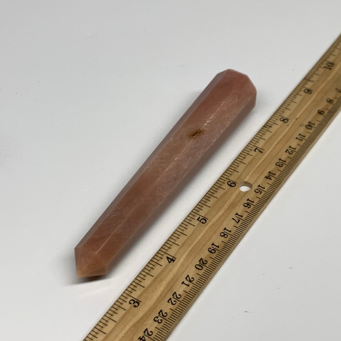 112.7g, 5.2"x0.9"x0.9" Red Aventurine Tower Obelisk Point Crystal @India,B31565