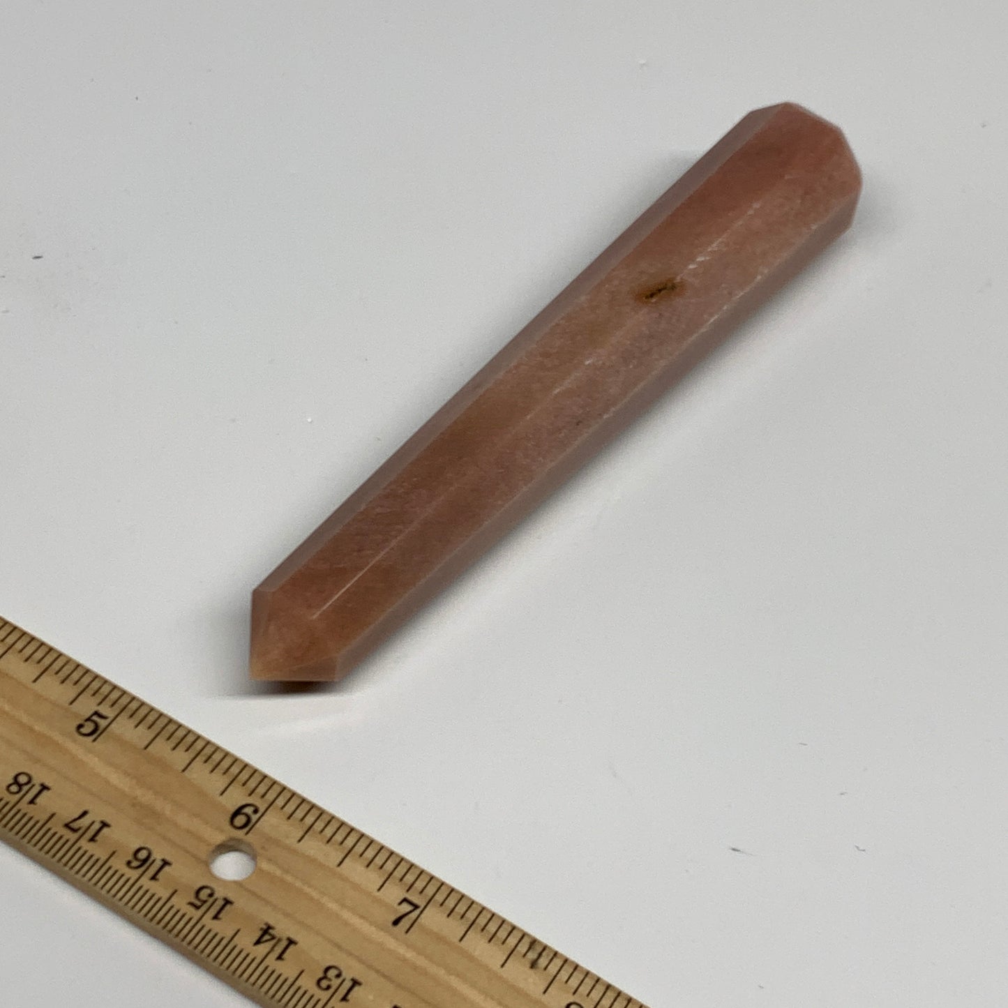 112.7g, 5.2"x0.9"x0.9" Red Aventurine Tower Obelisk Point Crystal @India,B31565