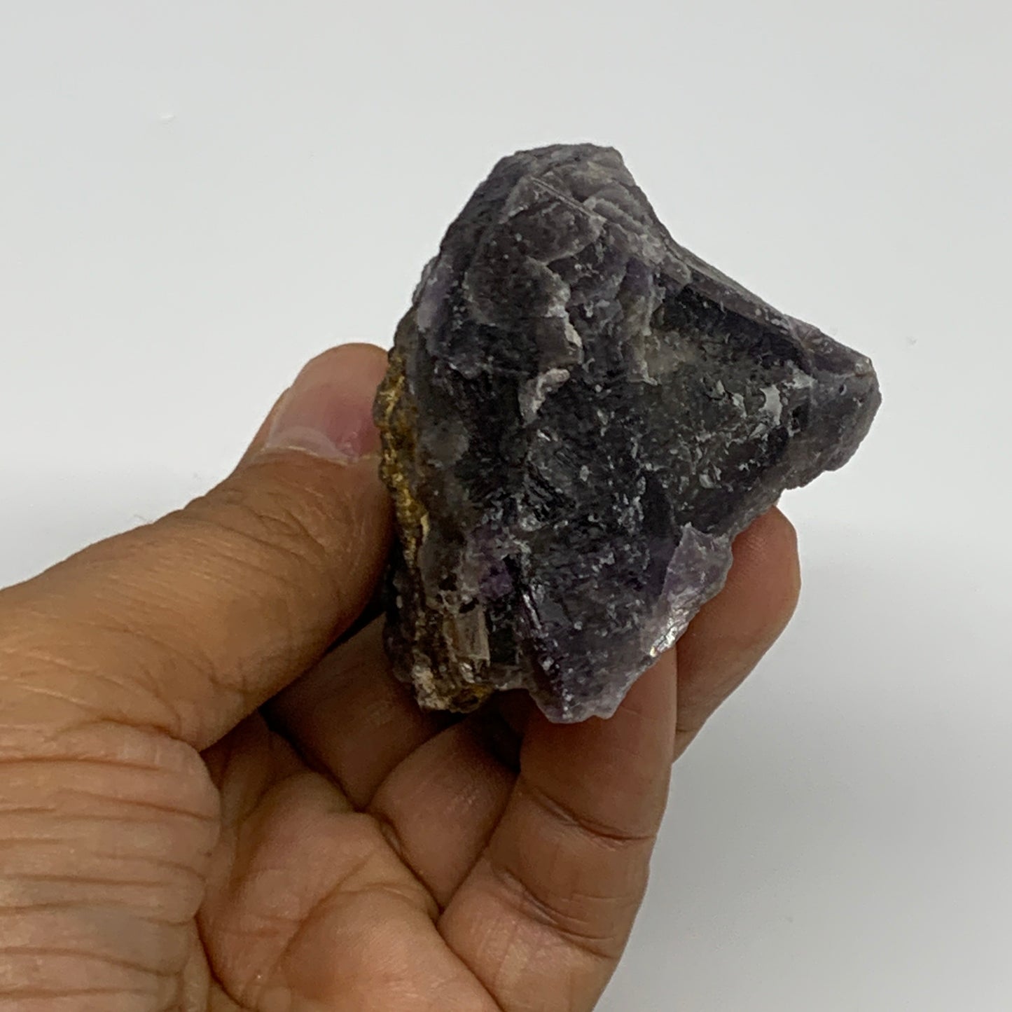 184.4g,3"x2.2"x1.6",Purple Fluorite Crystal Mineral Specimen @Pakistan,B27729