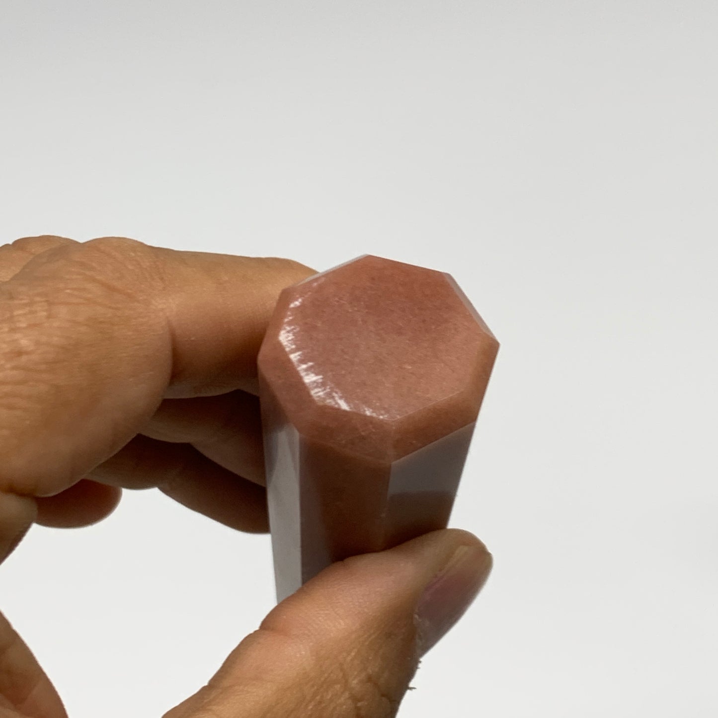 112.7g, 5.2"x0.9"x0.9" Red Aventurine Tower Obelisk Point Crystal @India,B31565