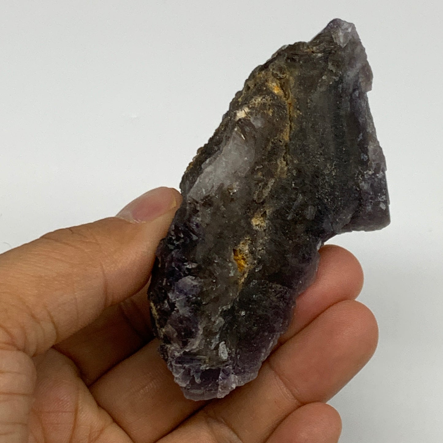 184.4g,3"x2.2"x1.6",Purple Fluorite Crystal Mineral Specimen @Pakistan,B27729