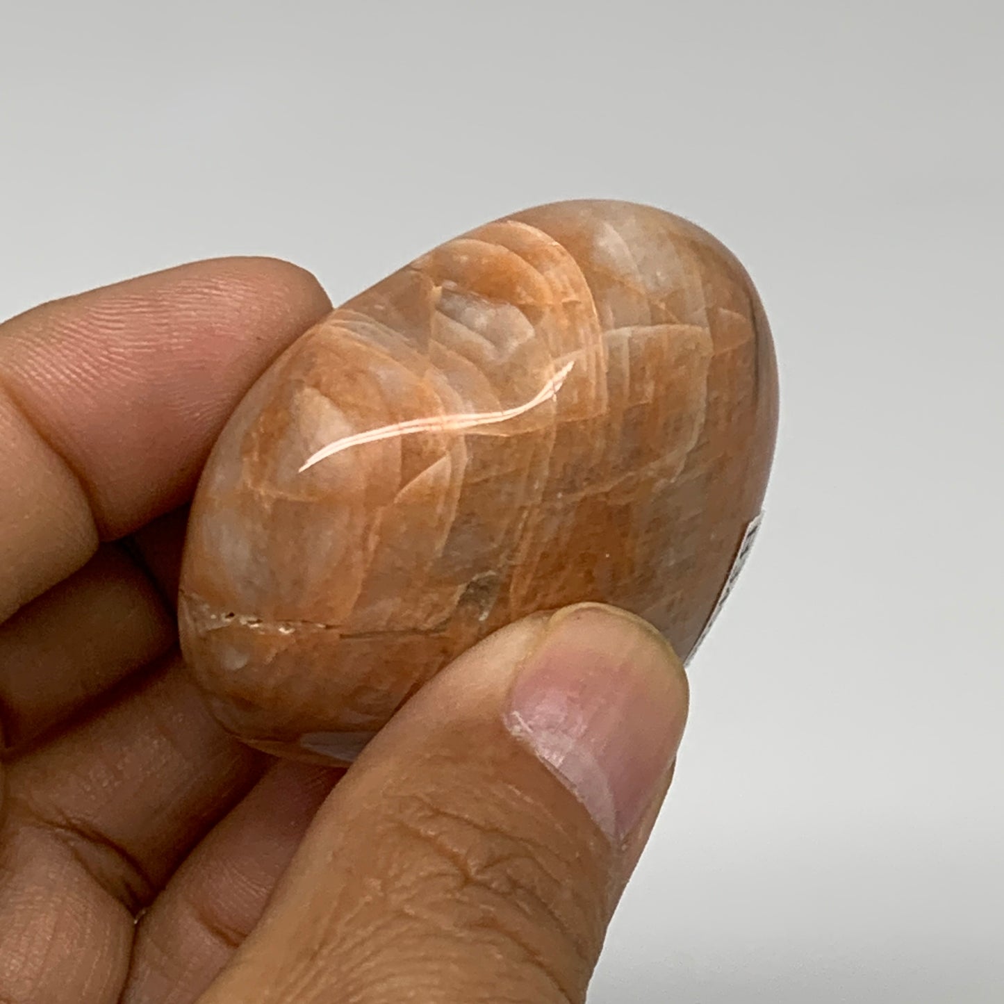 73.1g, 1.8"x2"x1", Peach Moonstone Heart Crystal Polished, B34980