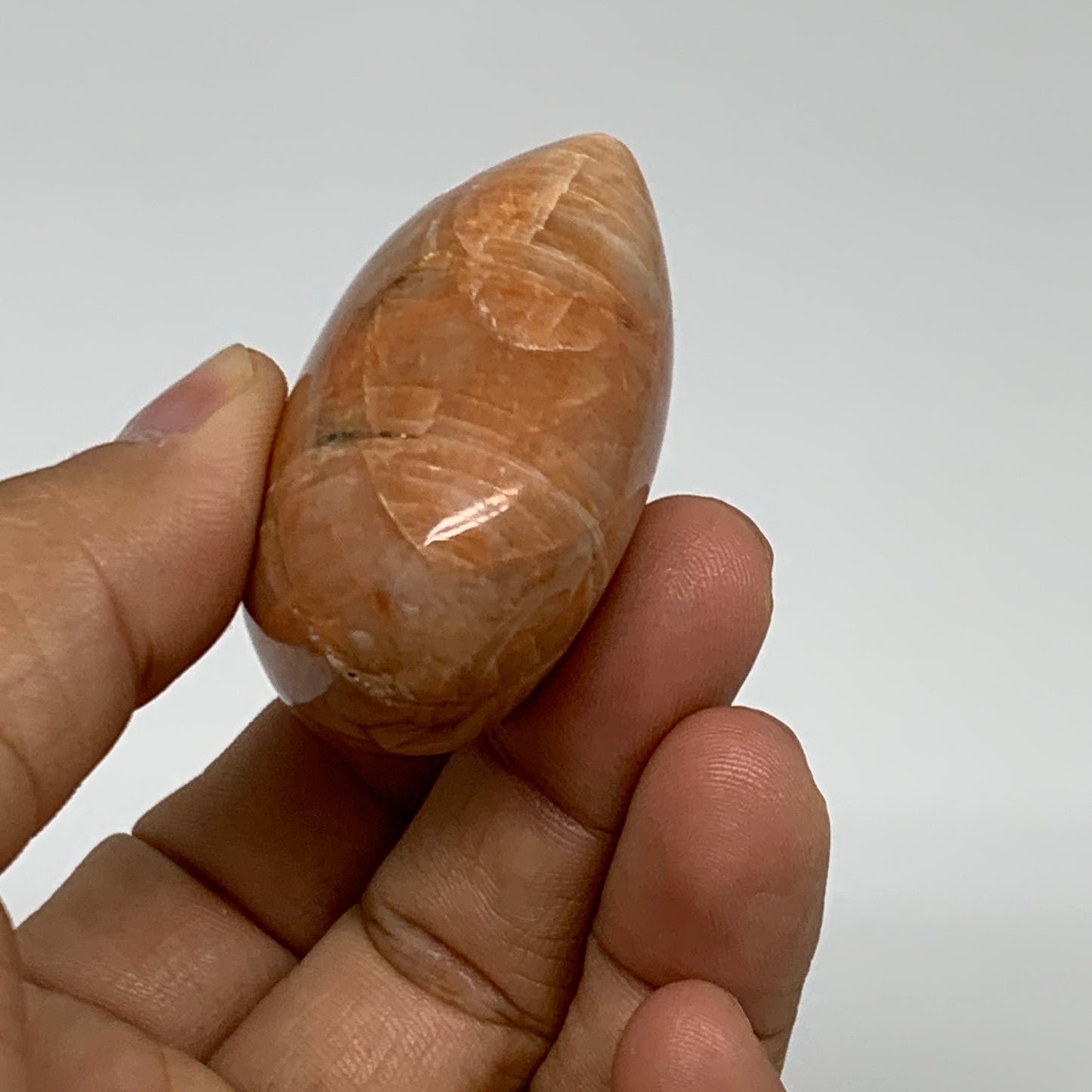 73.1g, 1.8"x2"x1", Peach Moonstone Heart Crystal Polished, B34980