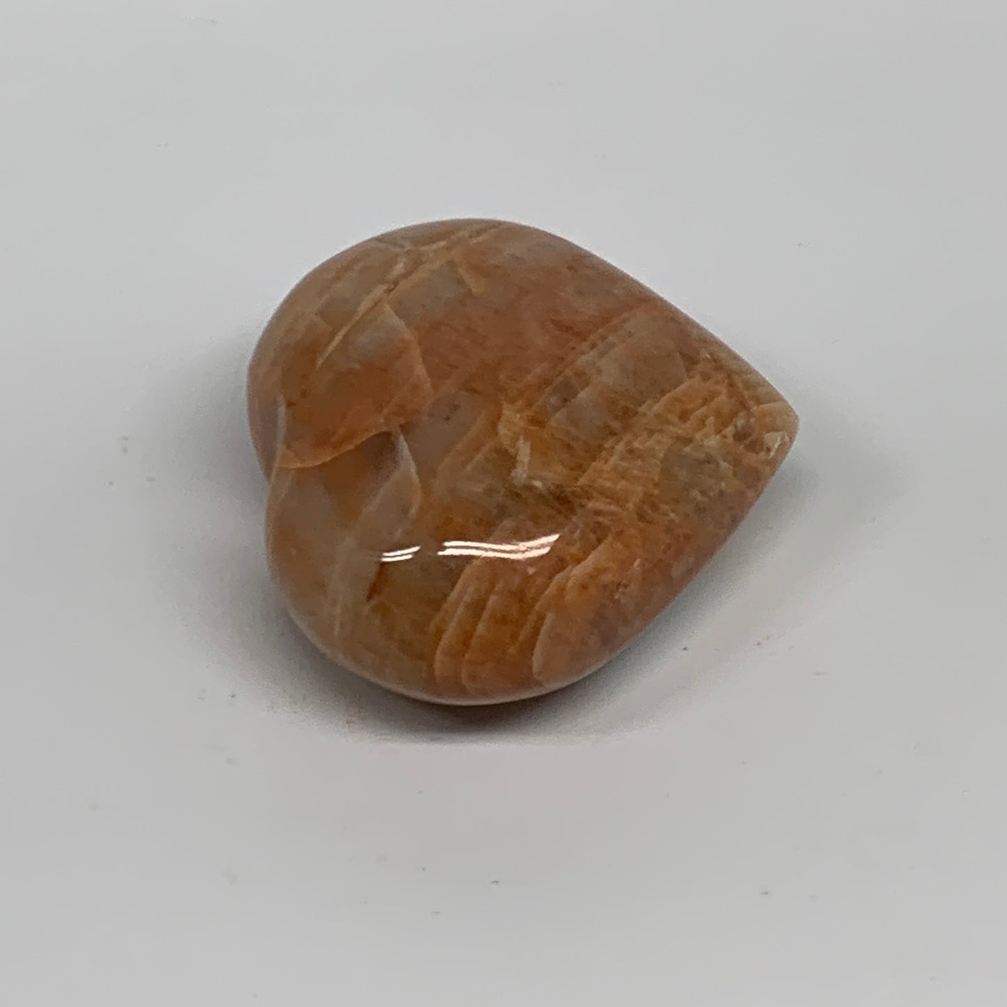 73.1g, 1.8"x2"x1", Peach Moonstone Heart Crystal Polished, B34980