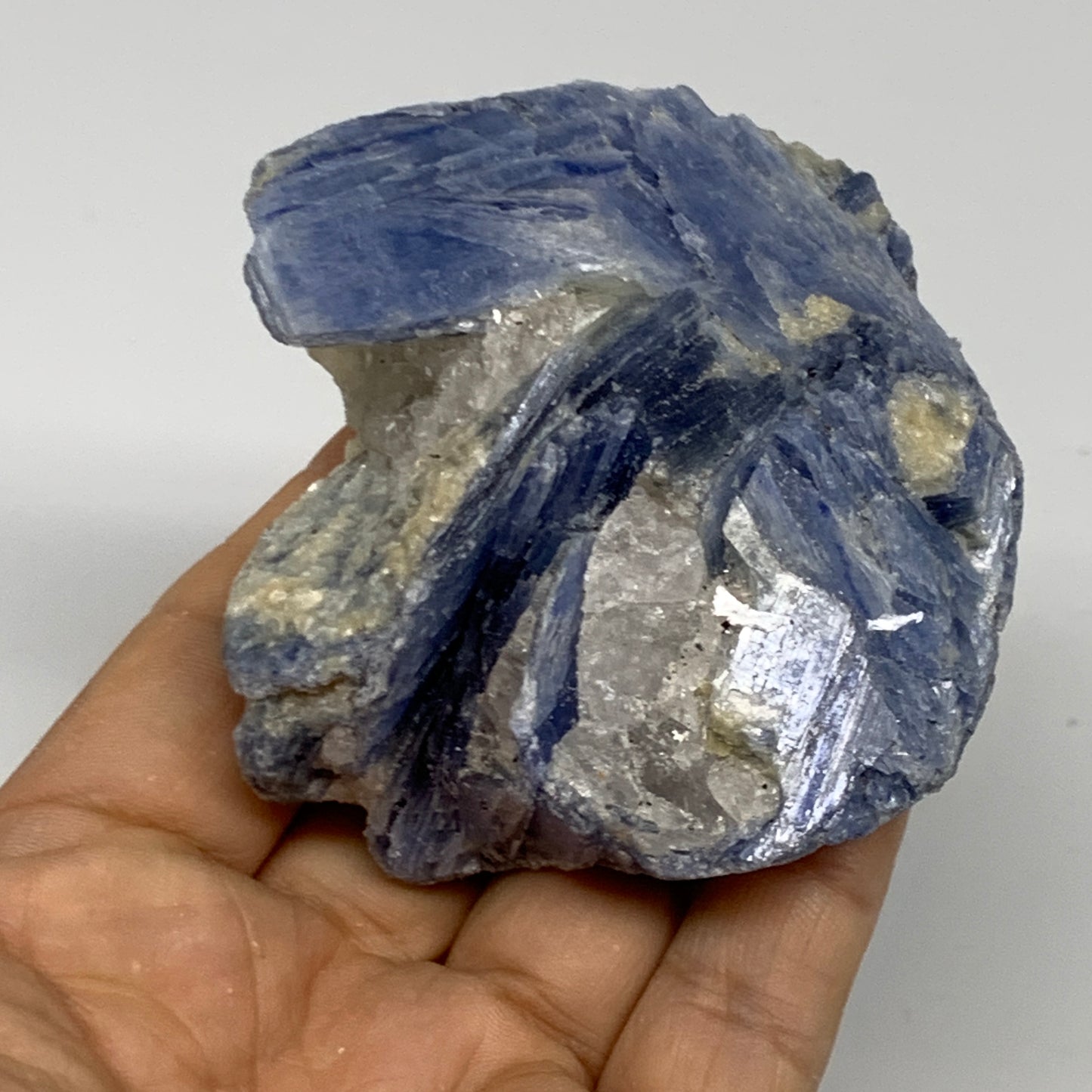 236.1g, 3"x3"x1.6",Blue Kyanite Quartz  Mineral Specimen @Brazil, B32881