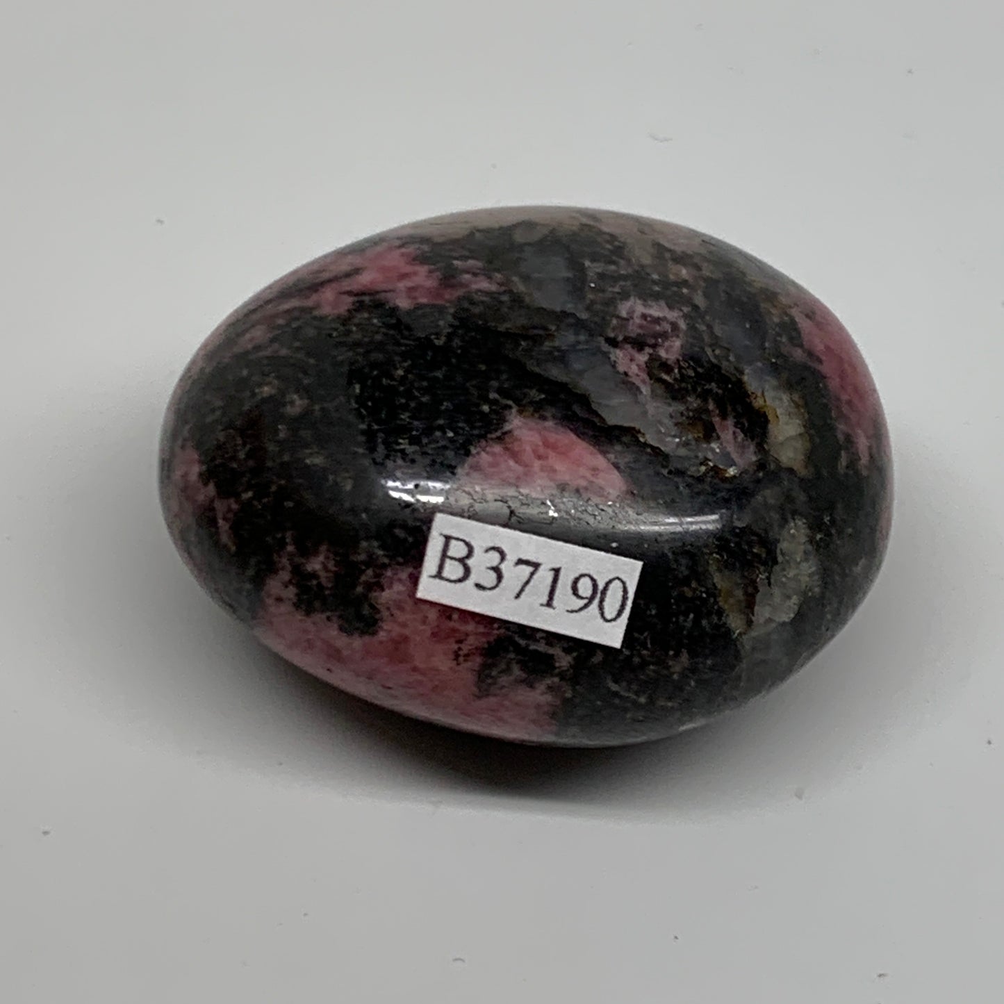 107.3g, 2"x1.7"x1.1", Rhodonite Palm-Stone Polished Reiki @Madagascar,B37190