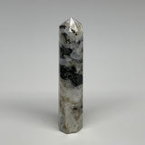 98.7g, 4.5"x0.8", Rainbow Moonstone Tower Obelisk Point Crystal @India, B29226
