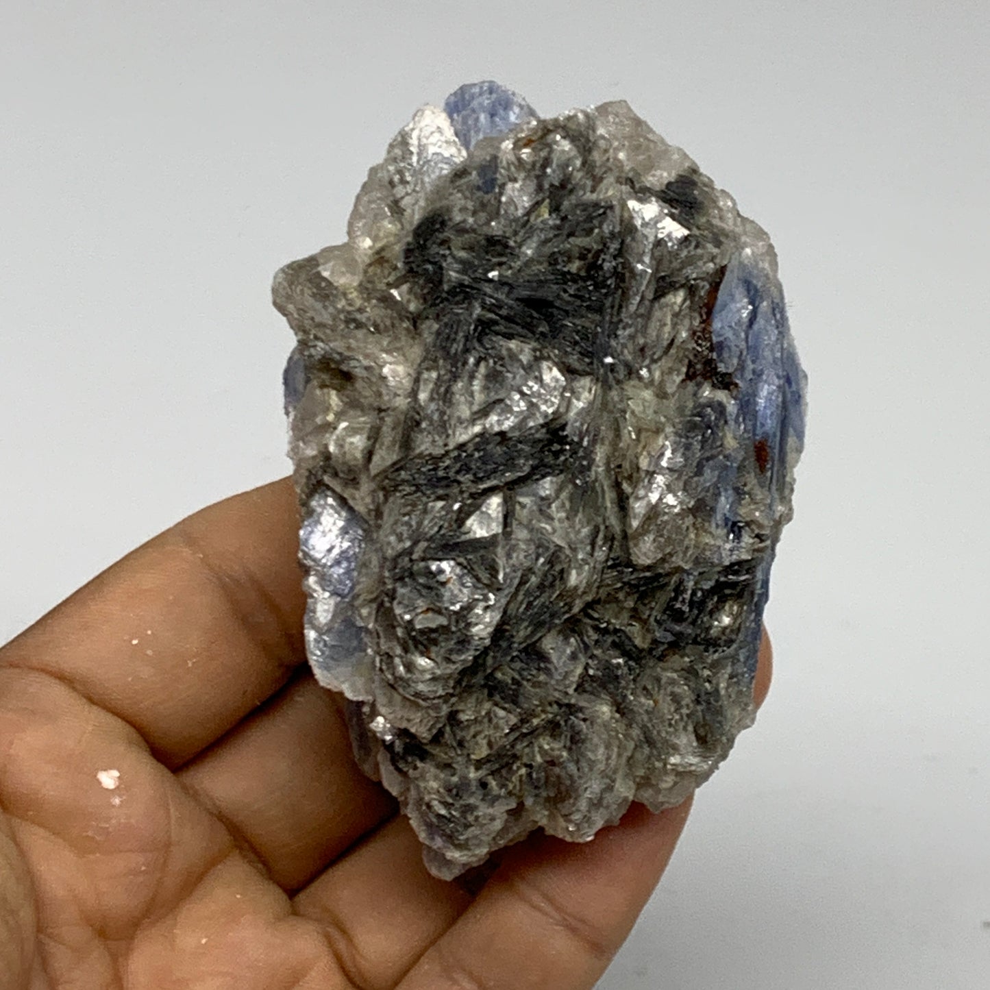 167.8g, 3.3"x1.9"x1.2",Blue Kyanite Quartz  Mineral Specimen @Brazil, B32882