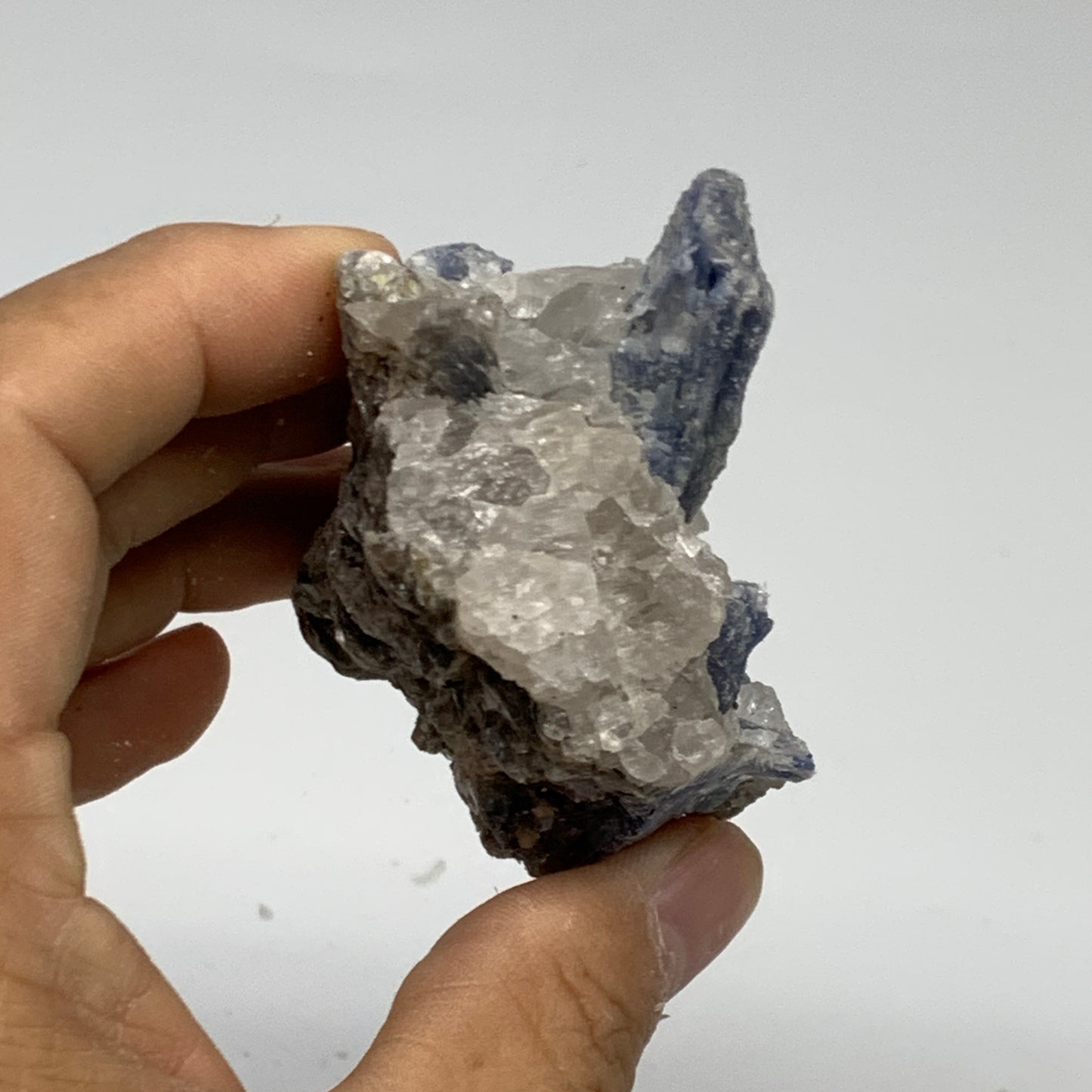 167.8g, 3.3"x1.9"x1.2",Blue Kyanite Quartz  Mineral Specimen @Brazil, B32882