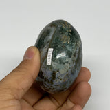 181.4g, 2.4"x1.9"x1.6" Natural Ocean Jasper Palm-Stone Orbicular Jasper, B30732