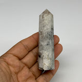 74.8g, 3.4"x0.9", Rainbow Moonstone Tower Obelisk Point Crystal @India, B29224