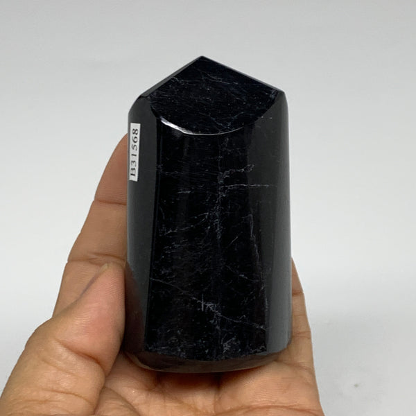 280.5g, 3.1"x1.9"x1.5" Black Tourmaline Tower Obelisk Point Crystal, B31568