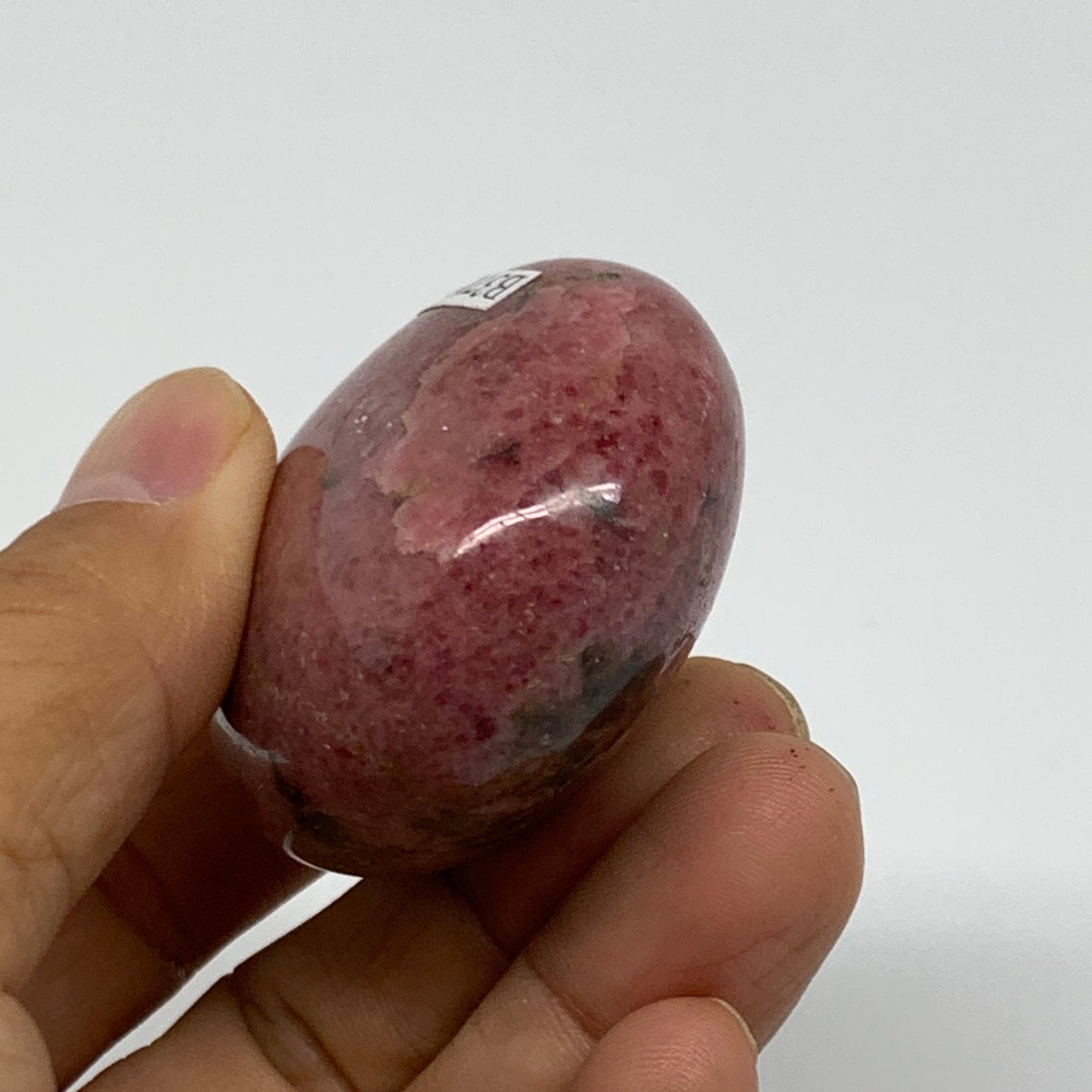 118.6g, 2"x1.8"x1", Rhodonite Palm-Stone Polished Reiki @Madagascar,B37193