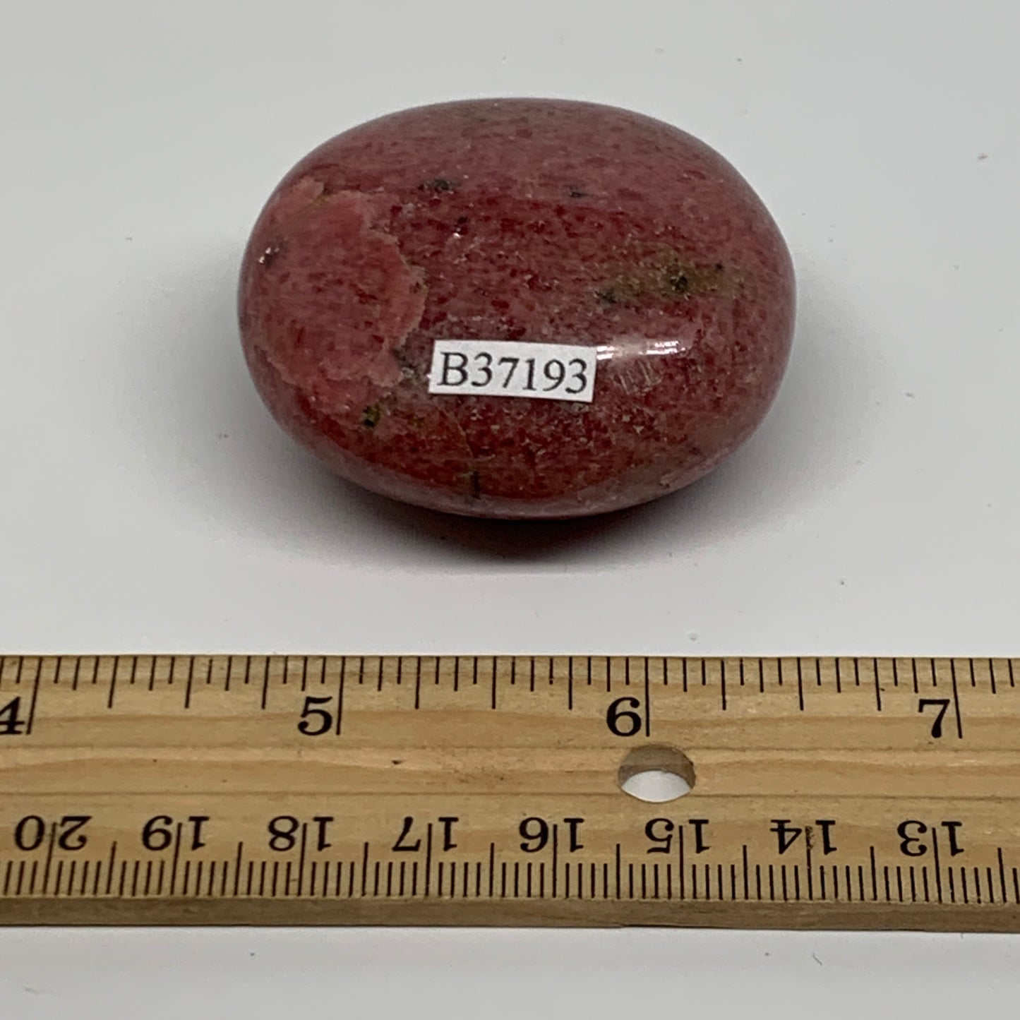 118.6g, 2"x1.8"x1", Rhodonite Palm-Stone Polished Reiki @Madagascar,B37193