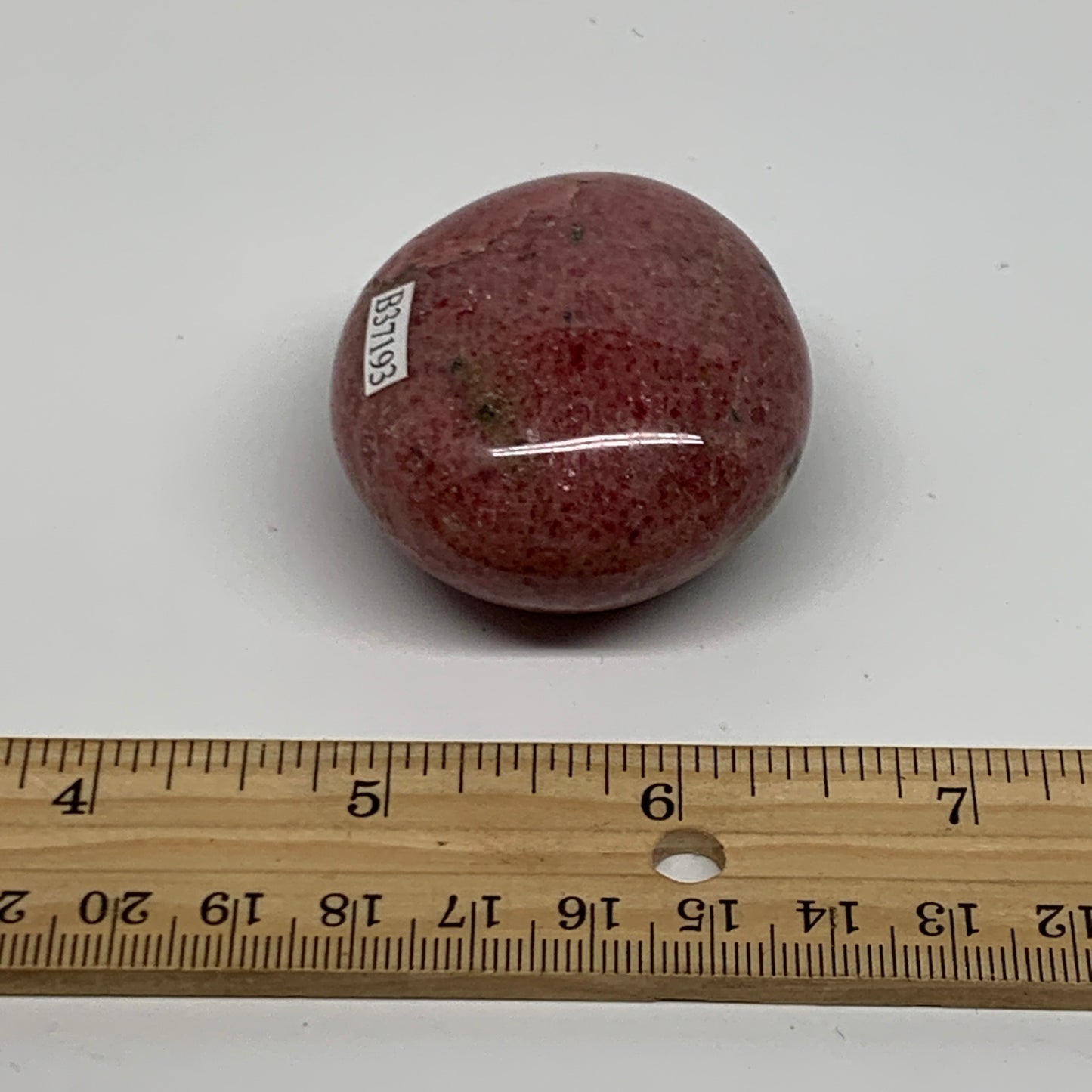 118.6g, 2"x1.8"x1", Rhodonite Palm-Stone Polished Reiki @Madagascar,B37193