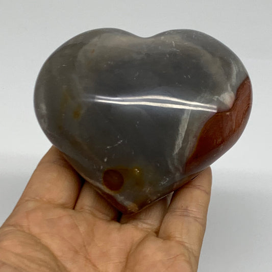 0.78 lbs, 3.1"x3.4"x1.7", Polychrome Jasper Heart Polished Crystal, B38037