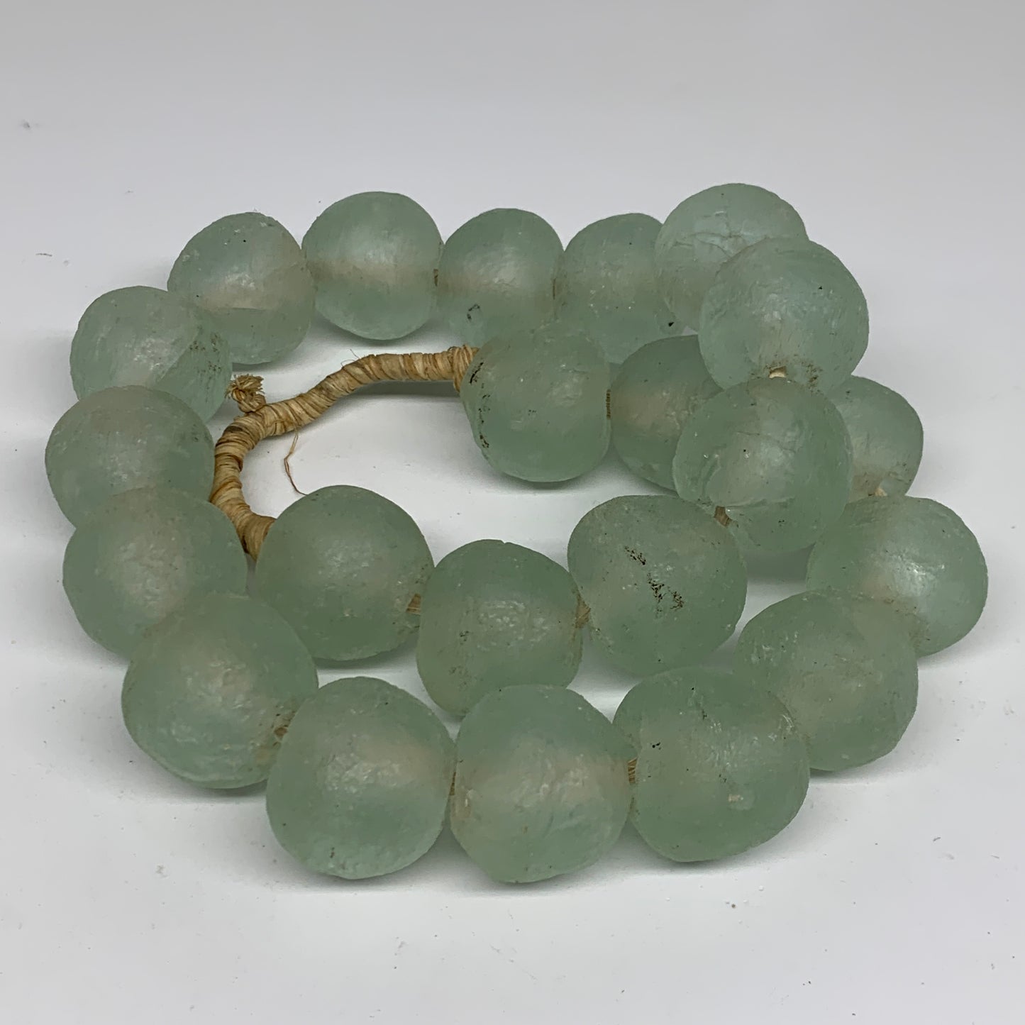 2.1 lbs, 26mm-33mm, 1 Strand, 22 beads, Green/Blue Sea Glass Beads, B35688