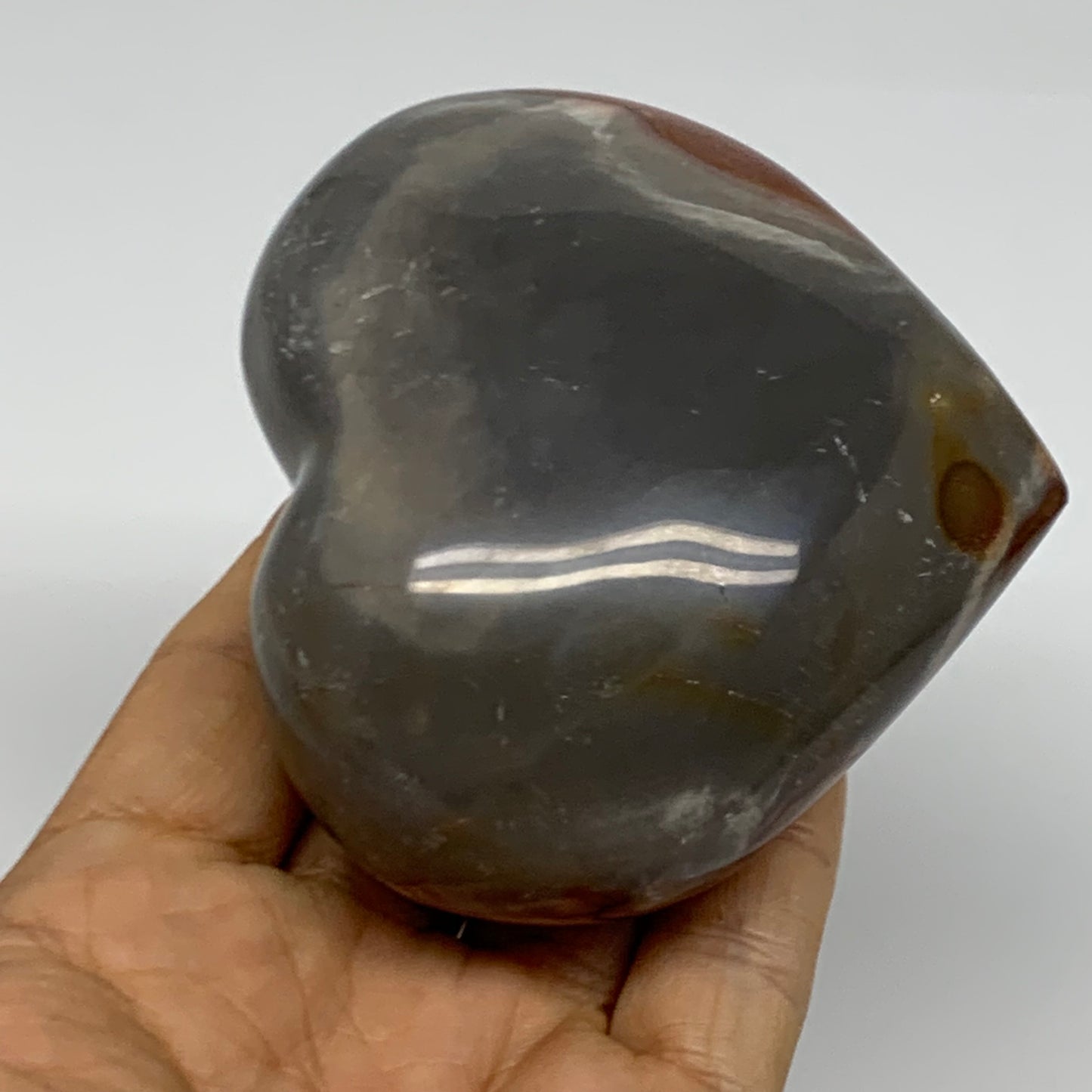 0.78 lbs, 3.1"x3.4"x1.7", Polychrome Jasper Heart Polished Crystal, B38037