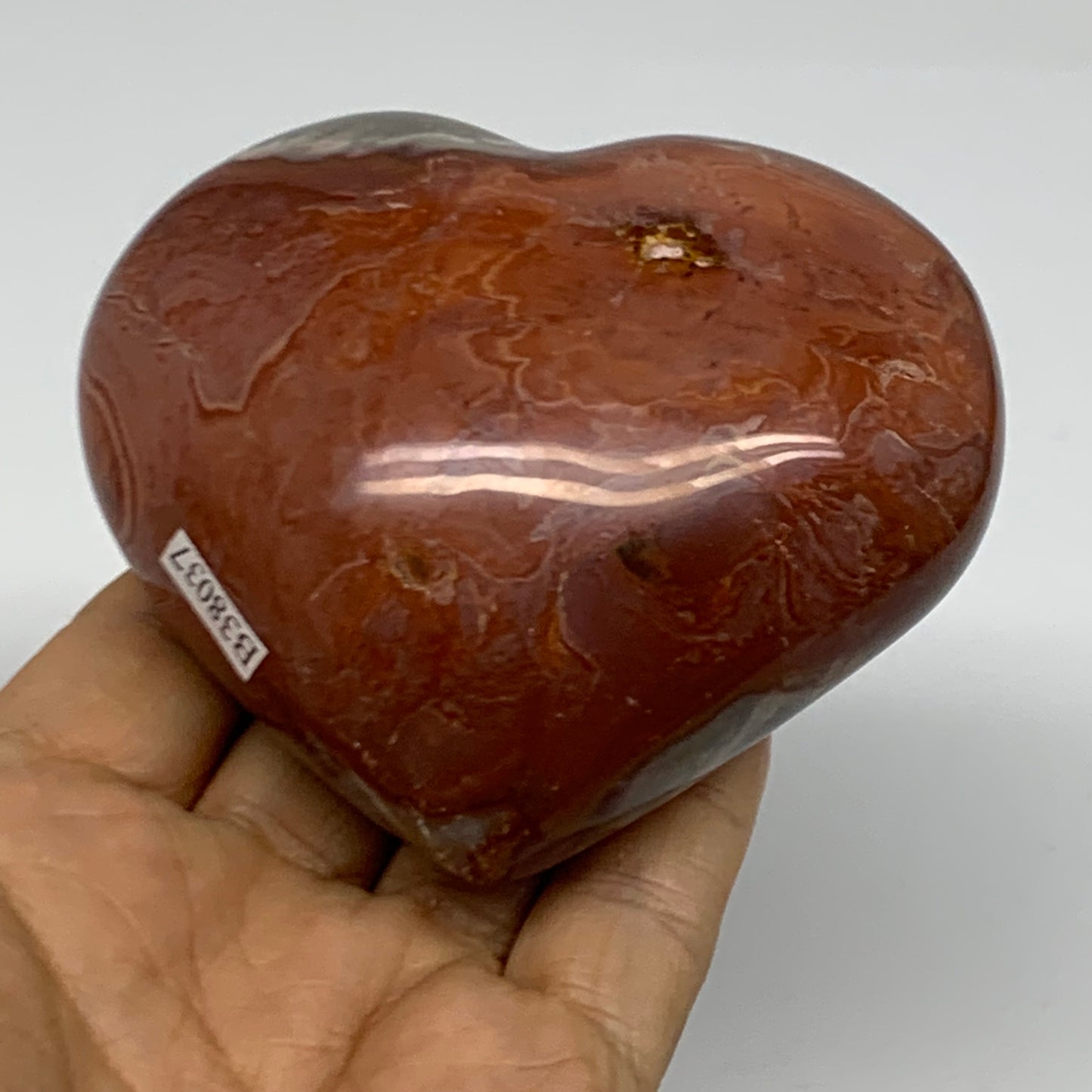 0.78 lbs, 3.1"x3.4"x1.7", Polychrome Jasper Heart Polished Crystal, B38037