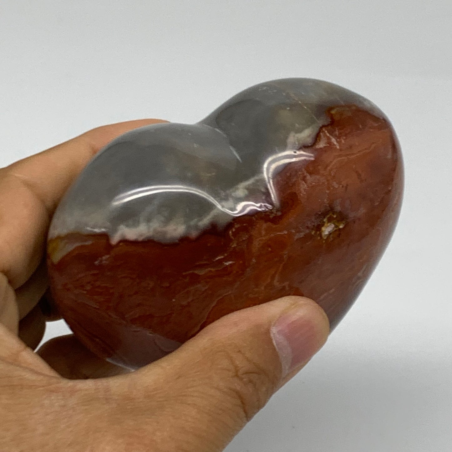 0.78 lbs, 3.1"x3.4"x1.7", Polychrome Jasper Heart Polished Crystal, B38037