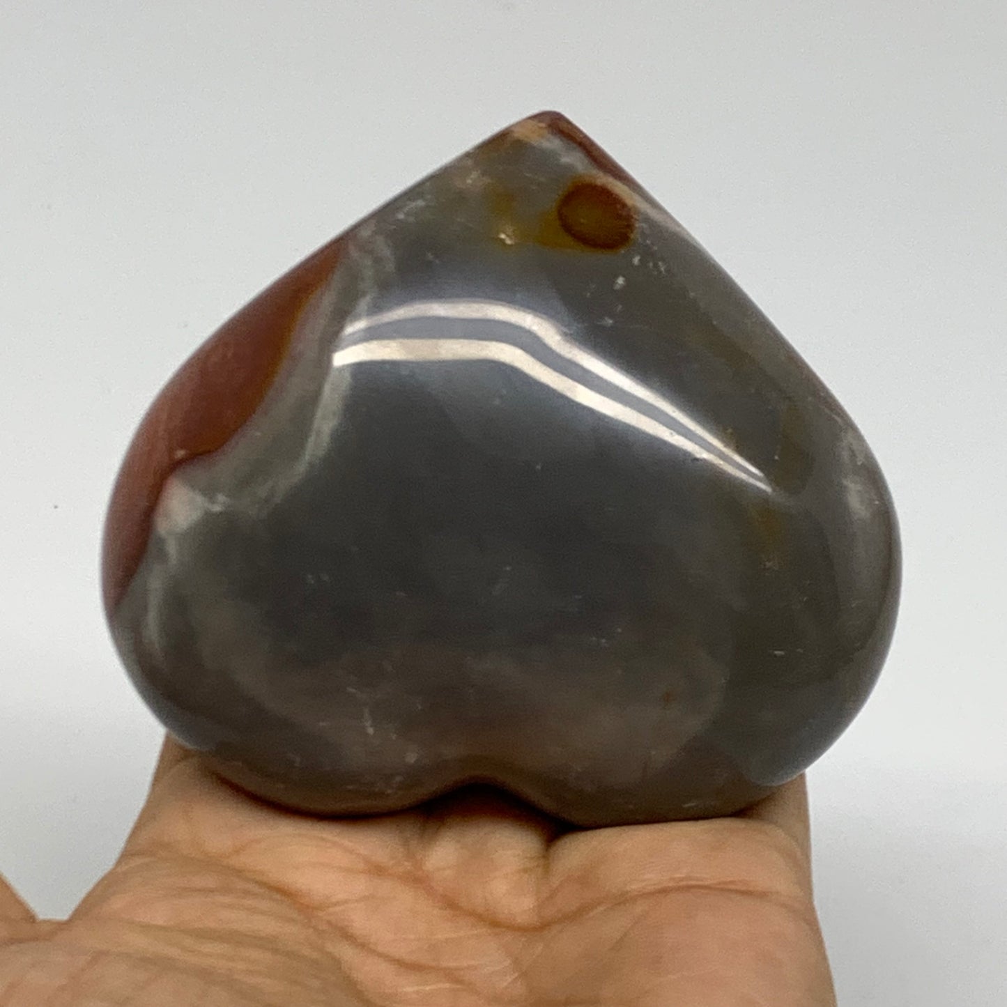 0.78 lbs, 3.1"x3.4"x1.7", Polychrome Jasper Heart Polished Crystal, B38037