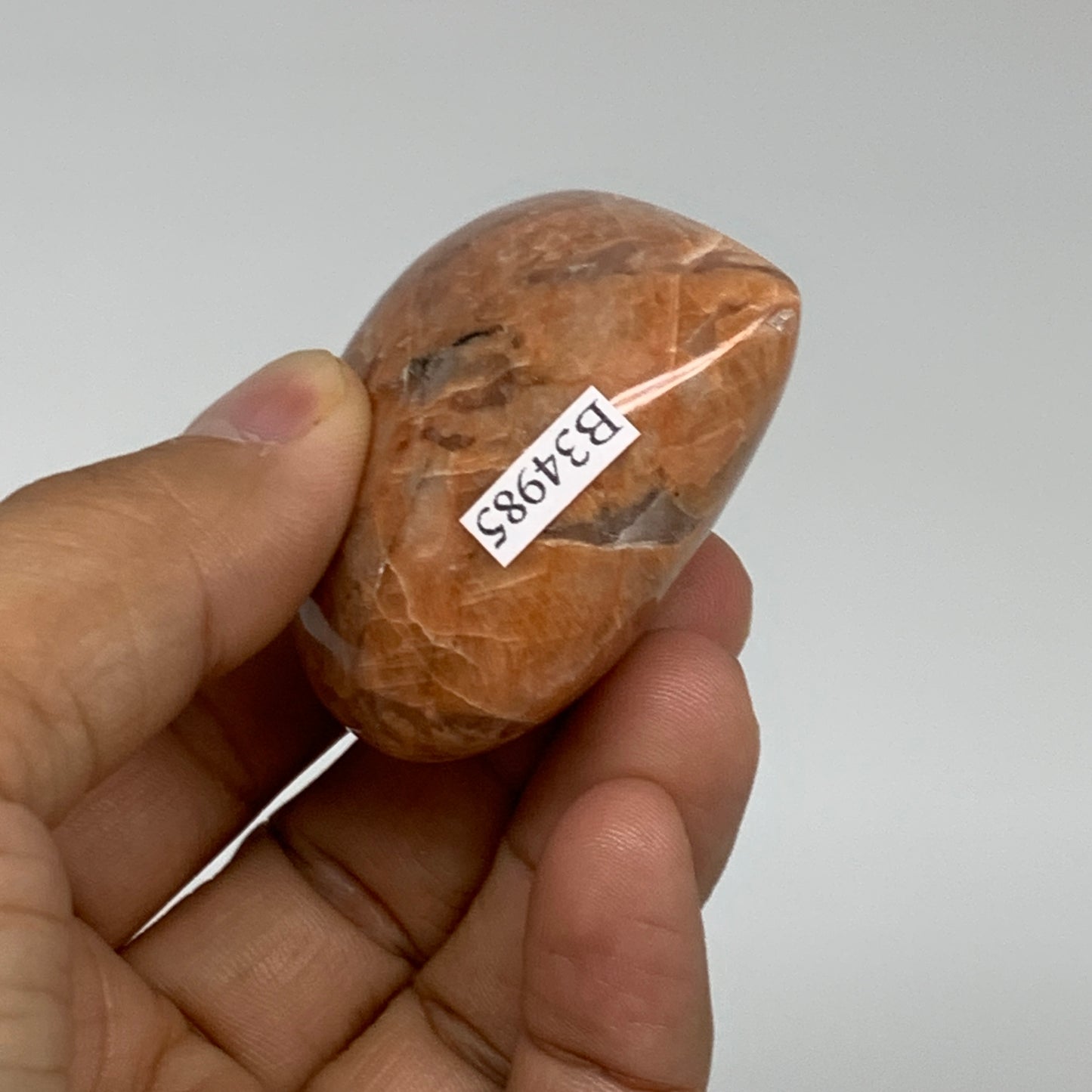 73.5g, 1.9"x2"x0.9", Peach Moonstone Heart Crystal Polished, B34985