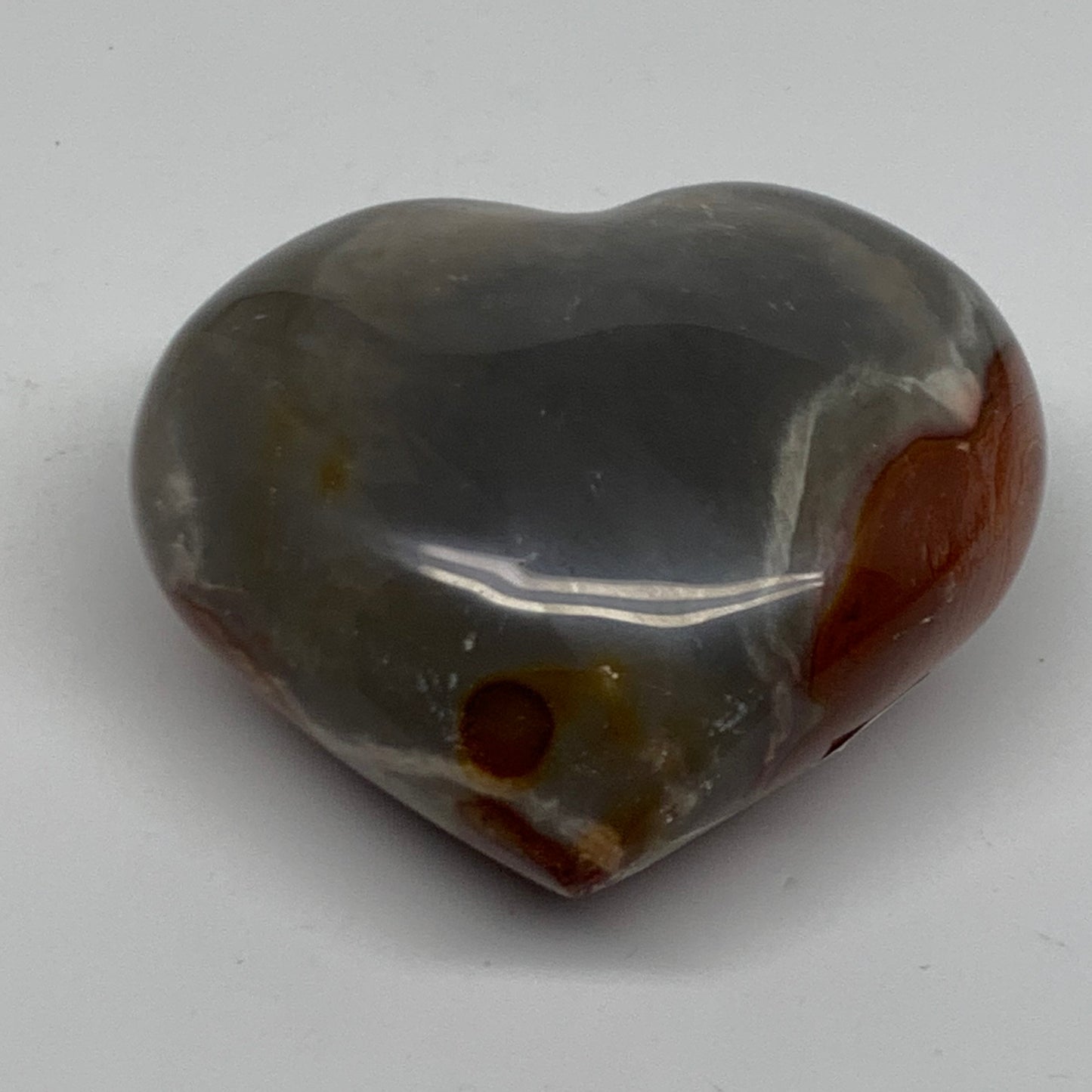0.78 lbs, 3.1"x3.4"x1.7", Polychrome Jasper Heart Polished Crystal, B38037
