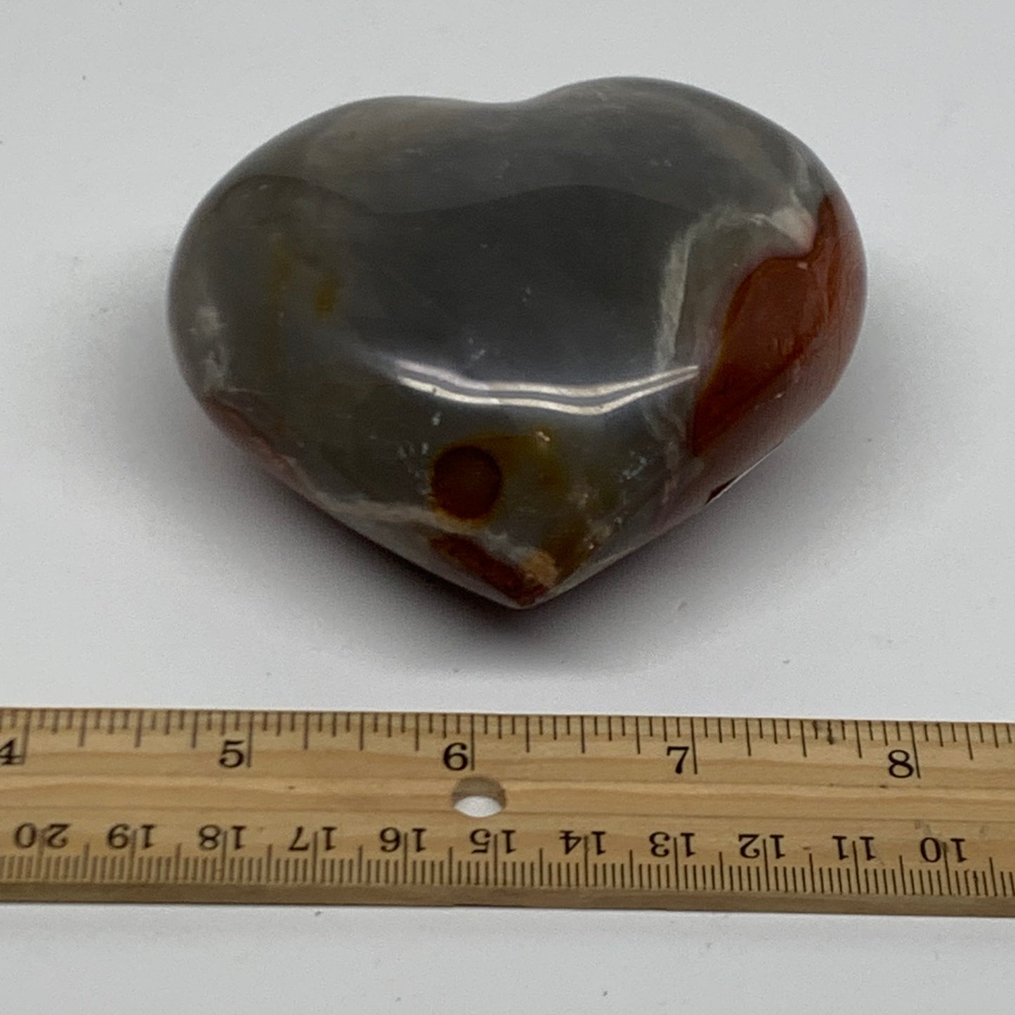 0.78 lbs, 3.1"x3.4"x1.7", Polychrome Jasper Heart Polished Crystal, B38037