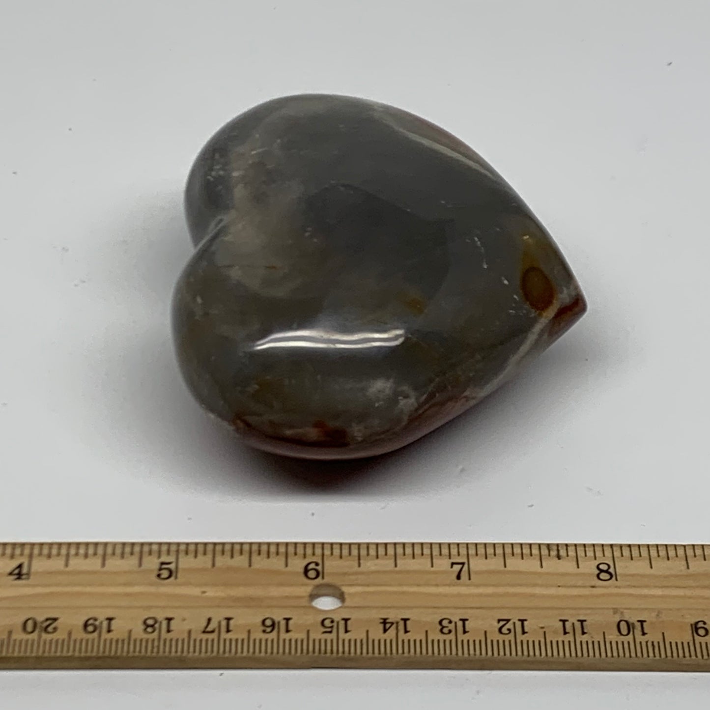 0.78 lbs, 3.1"x3.4"x1.7", Polychrome Jasper Heart Polished Crystal, B38037