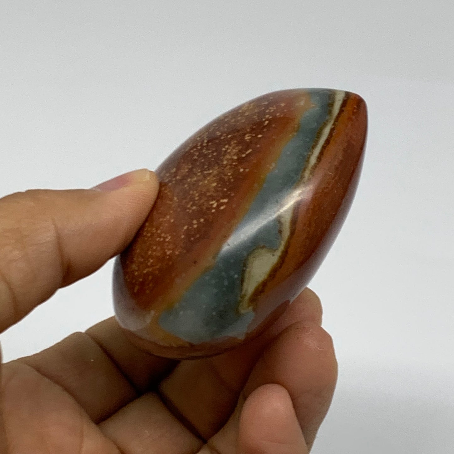 0.33 lbs, 2.4"x2.6"x1.2", Polychrome Jasper Heart Polished Crystal, B38038