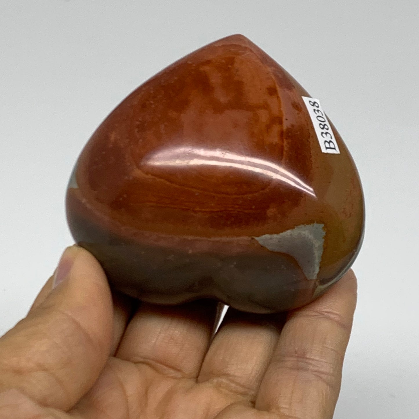 0.33 lbs, 2.4"x2.6"x1.2", Polychrome Jasper Heart Polished Crystal, B38038