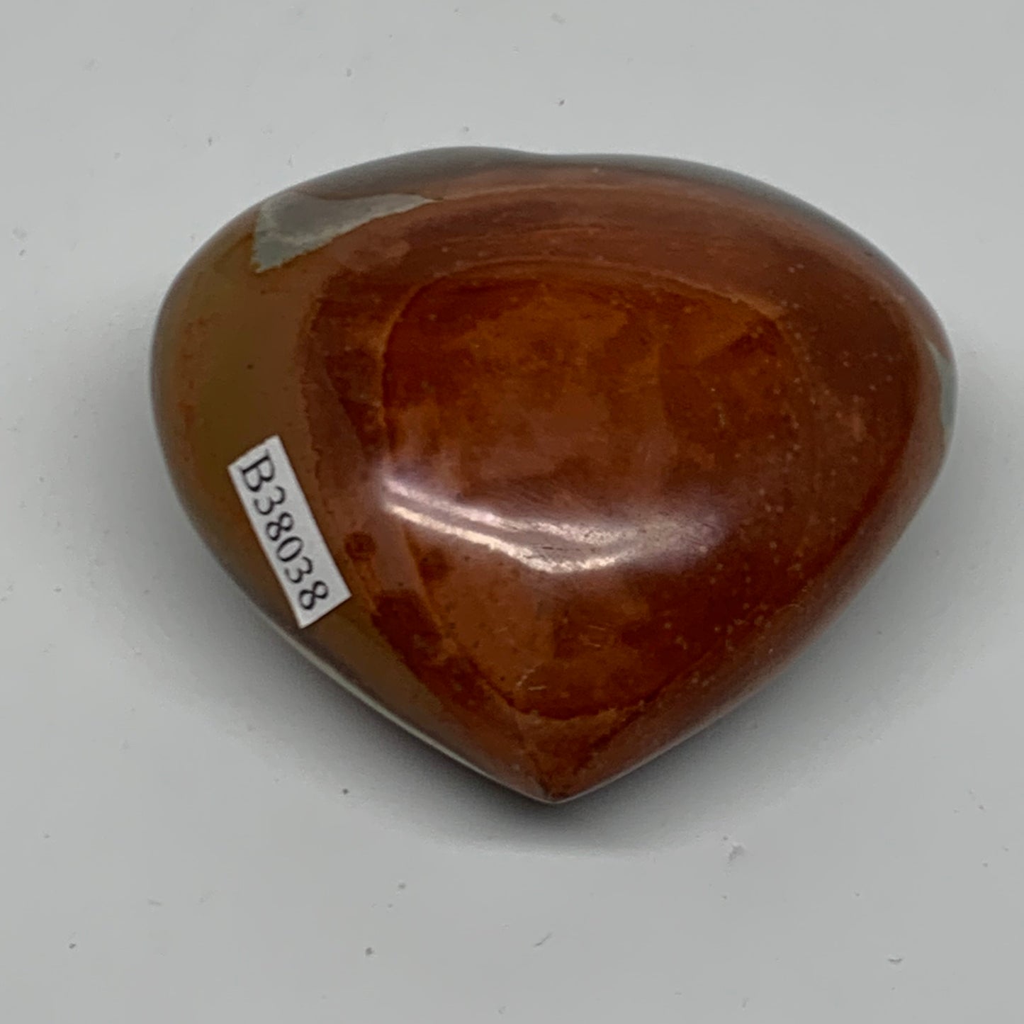0.33 lbs, 2.4"x2.6"x1.2", Polychrome Jasper Heart Polished Crystal, B38038