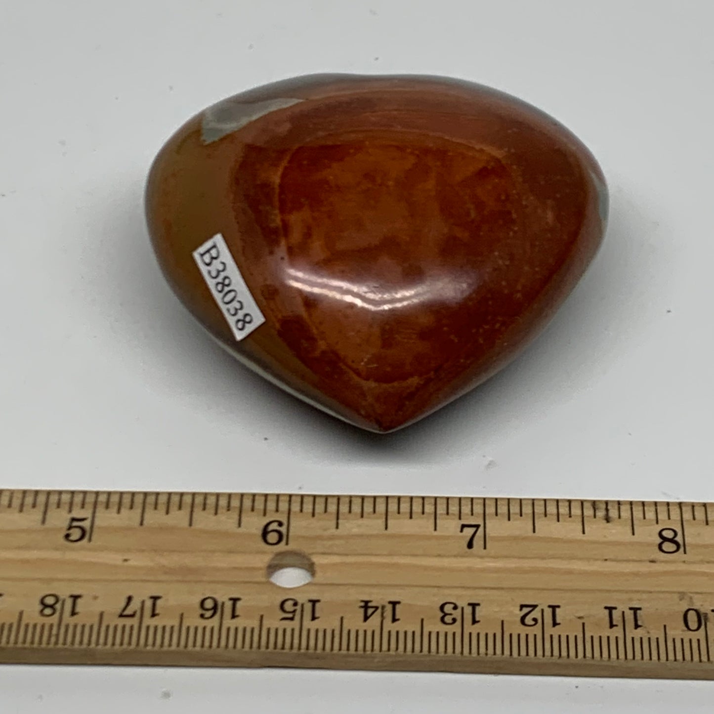 0.33 lbs, 2.4"x2.6"x1.2", Polychrome Jasper Heart Polished Crystal, B38038