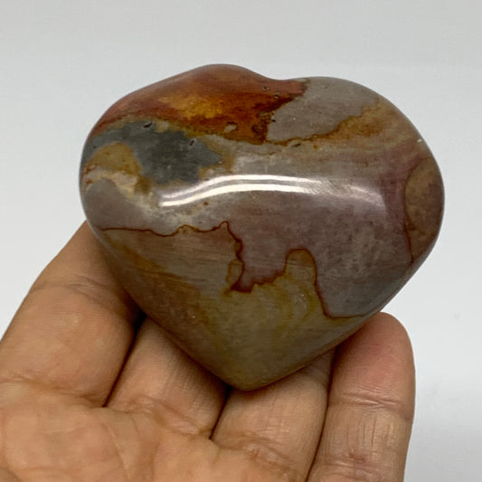 0.29 lbs, 2.3"x2.5"x1.2", Polychrome Jasper Heart Polished Crystal, B38039