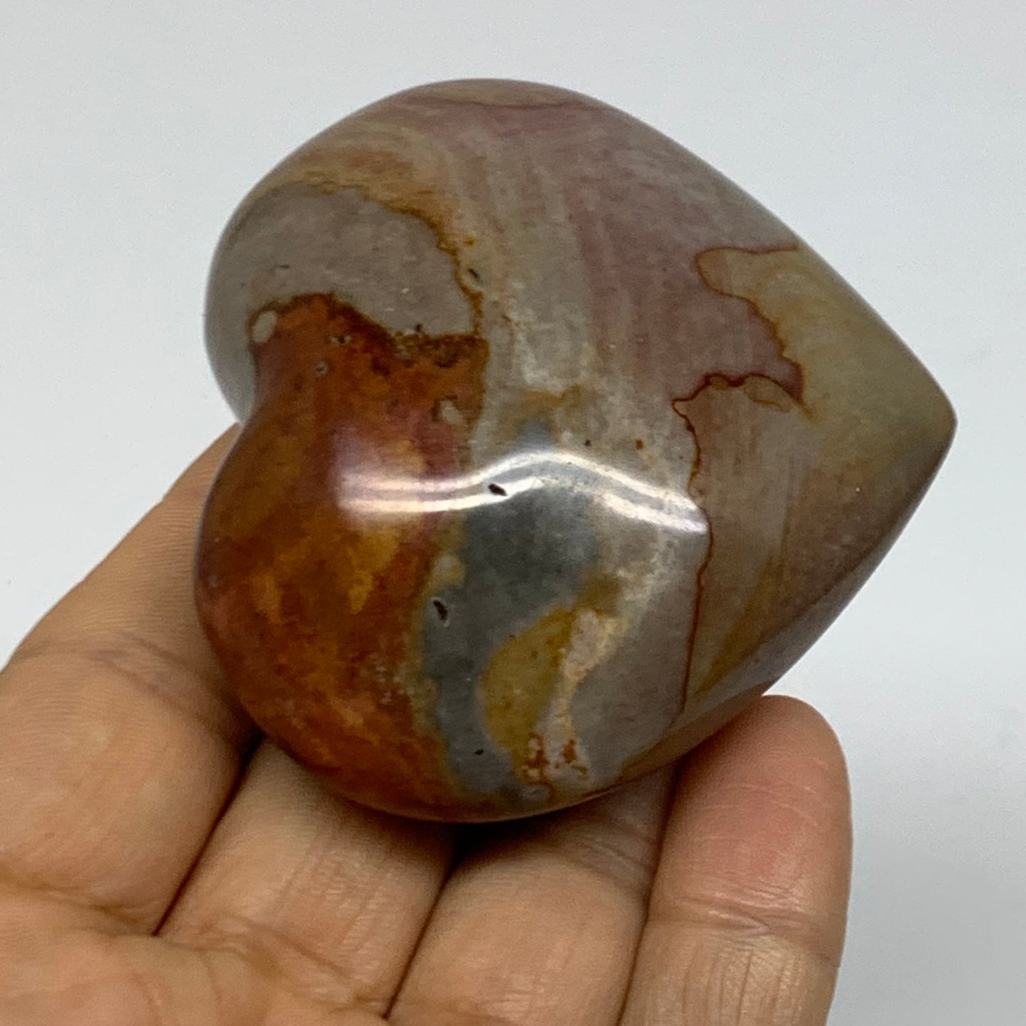 0.29 lbs, 2.3"x2.5"x1.2", Polychrome Jasper Heart Polished Crystal, B38039