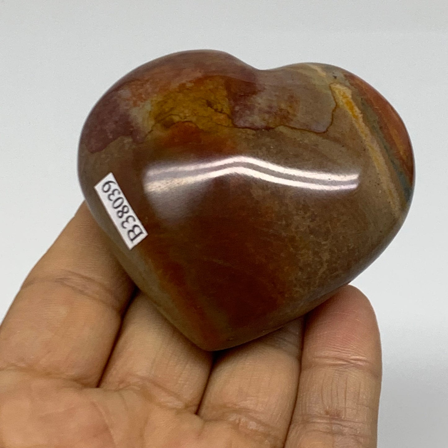 0.29 lbs, 2.3"x2.5"x1.2", Polychrome Jasper Heart Polished Crystal, B38039
