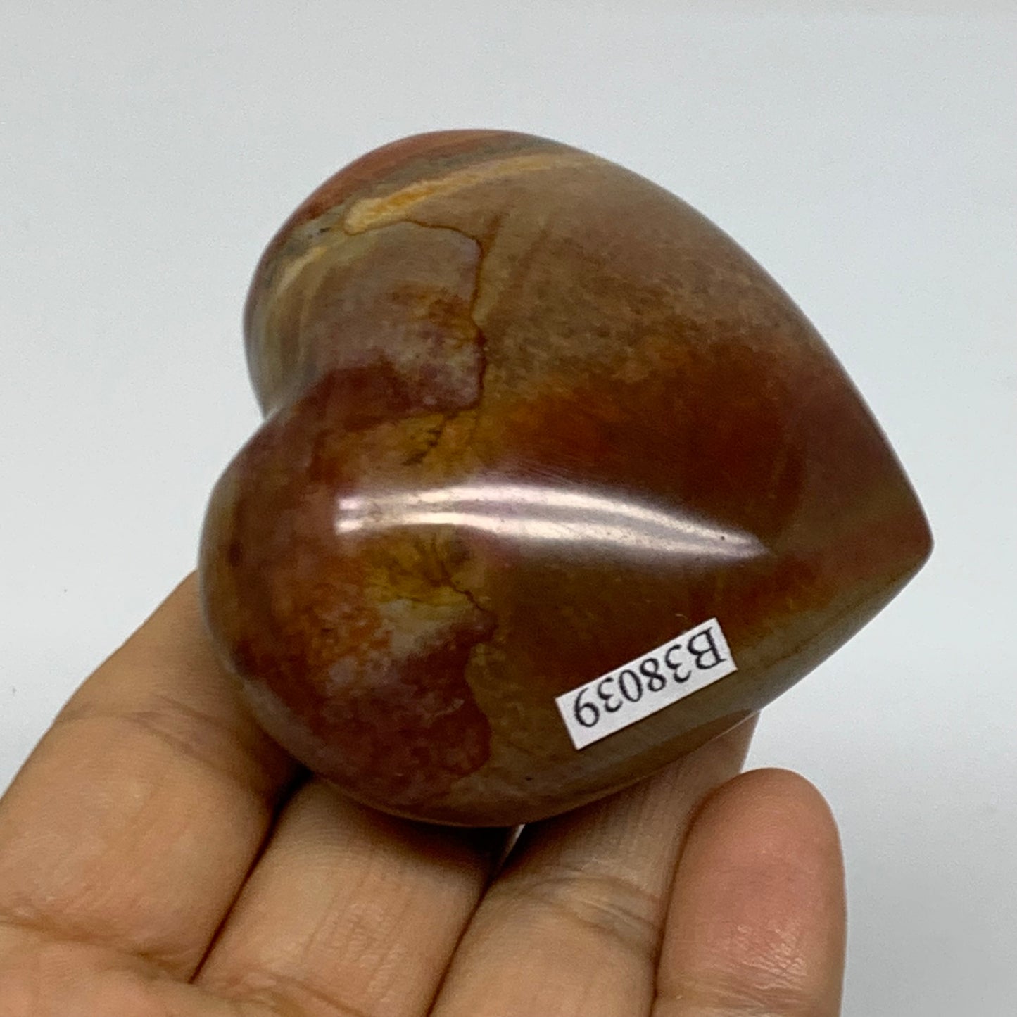 0.29 lbs, 2.3"x2.5"x1.2", Polychrome Jasper Heart Polished Crystal, B38039