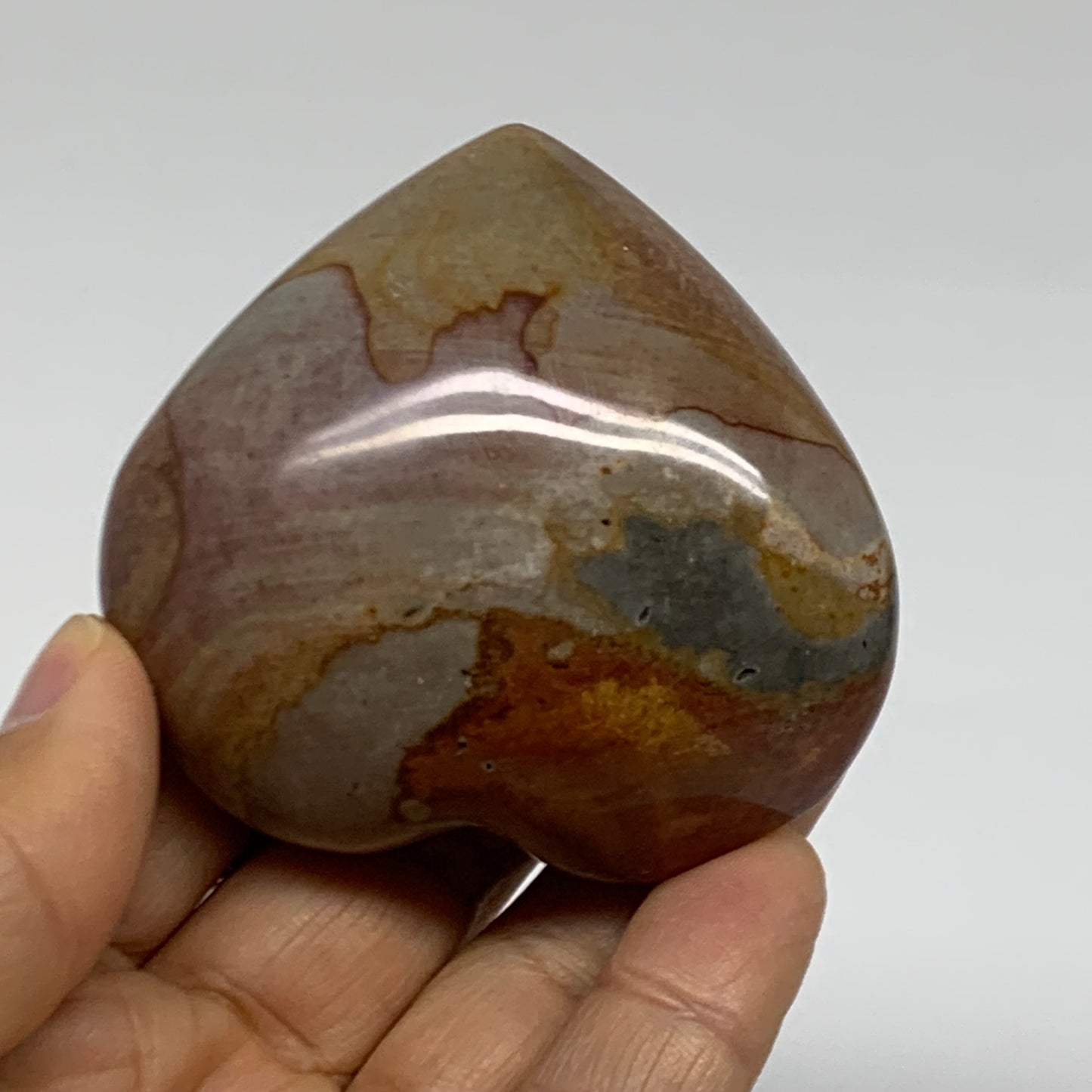 0.29 lbs, 2.3"x2.5"x1.2", Polychrome Jasper Heart Polished Crystal, B38039