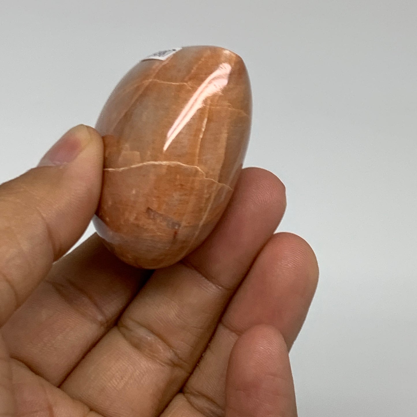 80.8g, 1.9"x2"x1", Peach Moonstone Heart Crystal Polished, B34987