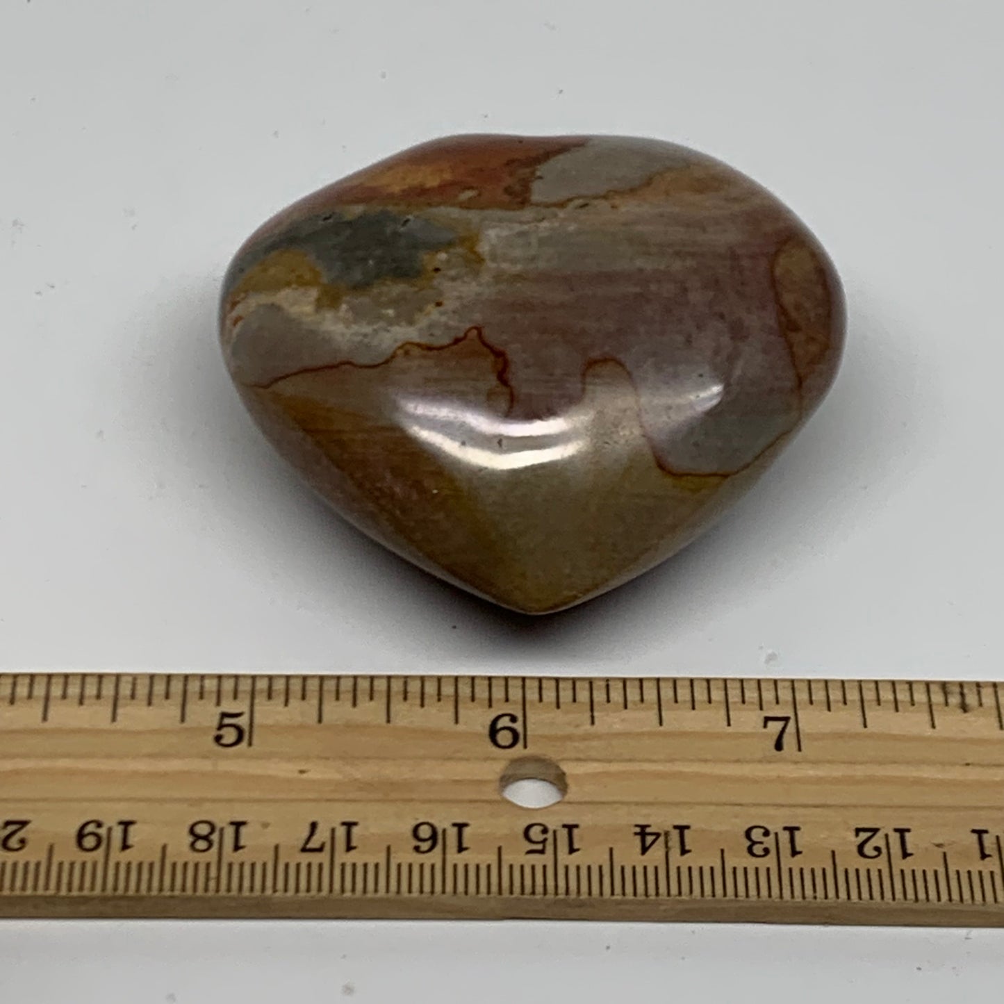 0.29 lbs, 2.3"x2.5"x1.2", Polychrome Jasper Heart Polished Crystal, B38039