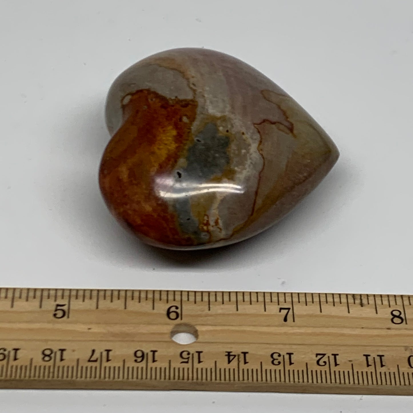 0.29 lbs, 2.3"x2.5"x1.2", Polychrome Jasper Heart Polished Crystal, B38039