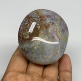 168.1g, 2.6"x2.2"x1.3" Natural Ocean Jasper Palm-Stone Orbicular Jasper, B30738