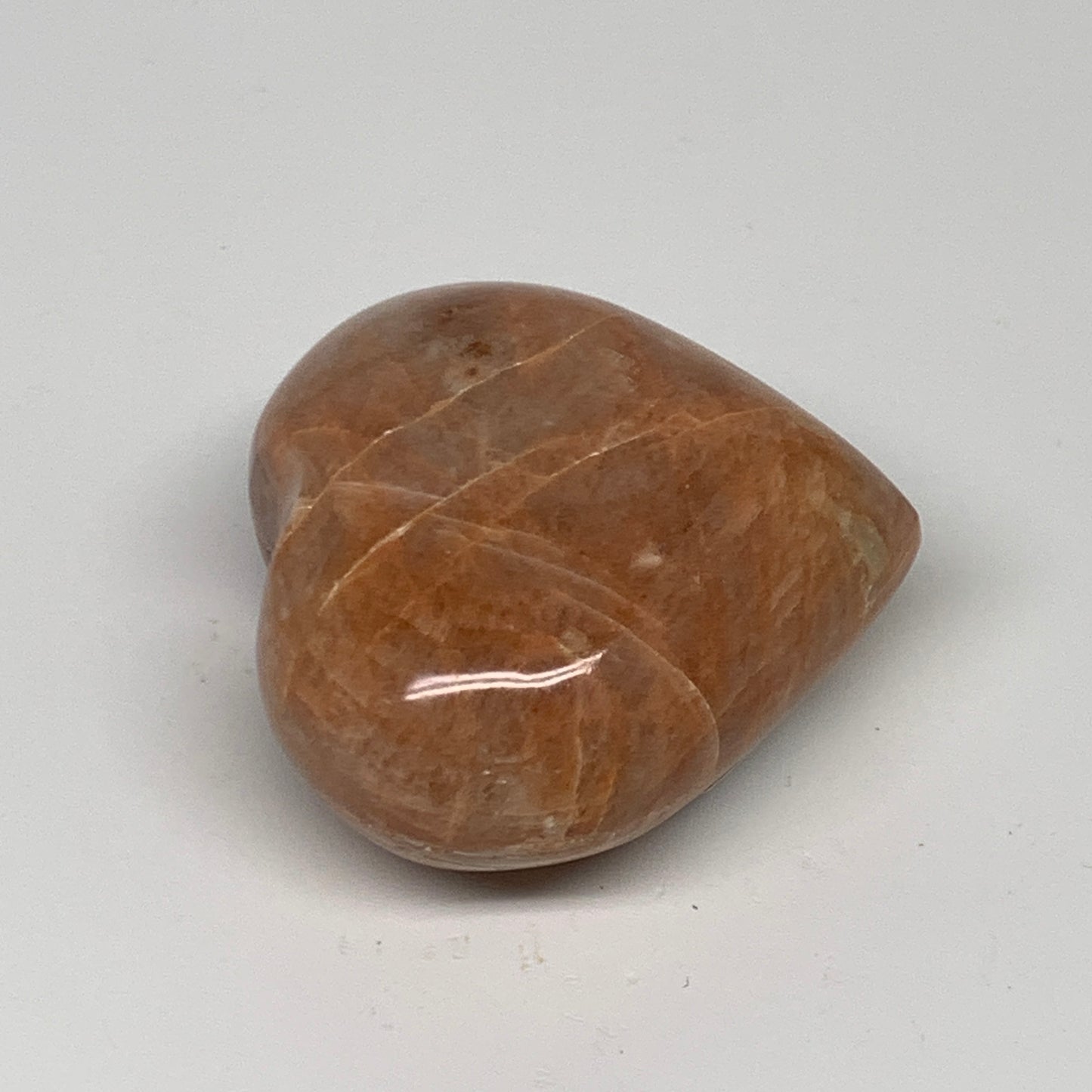 80.8g, 1.9"x2"x1", Peach Moonstone Heart Crystal Polished, B34987