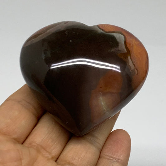 0.36 lbs, 2.3"x2.6"x1.4", Polychrome Jasper Heart Polished Crystal, B38040