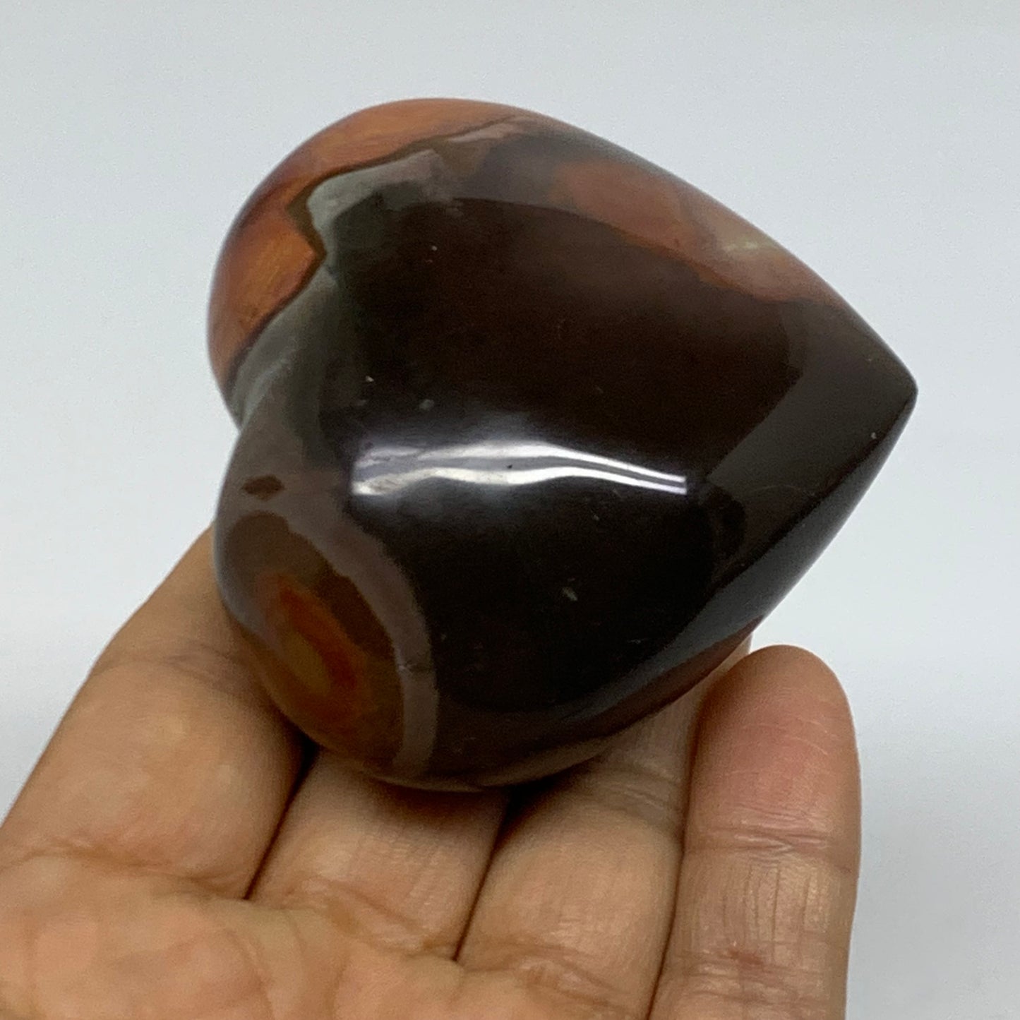 0.36 lbs, 2.3"x2.6"x1.4", Polychrome Jasper Heart Polished Crystal, B38040
