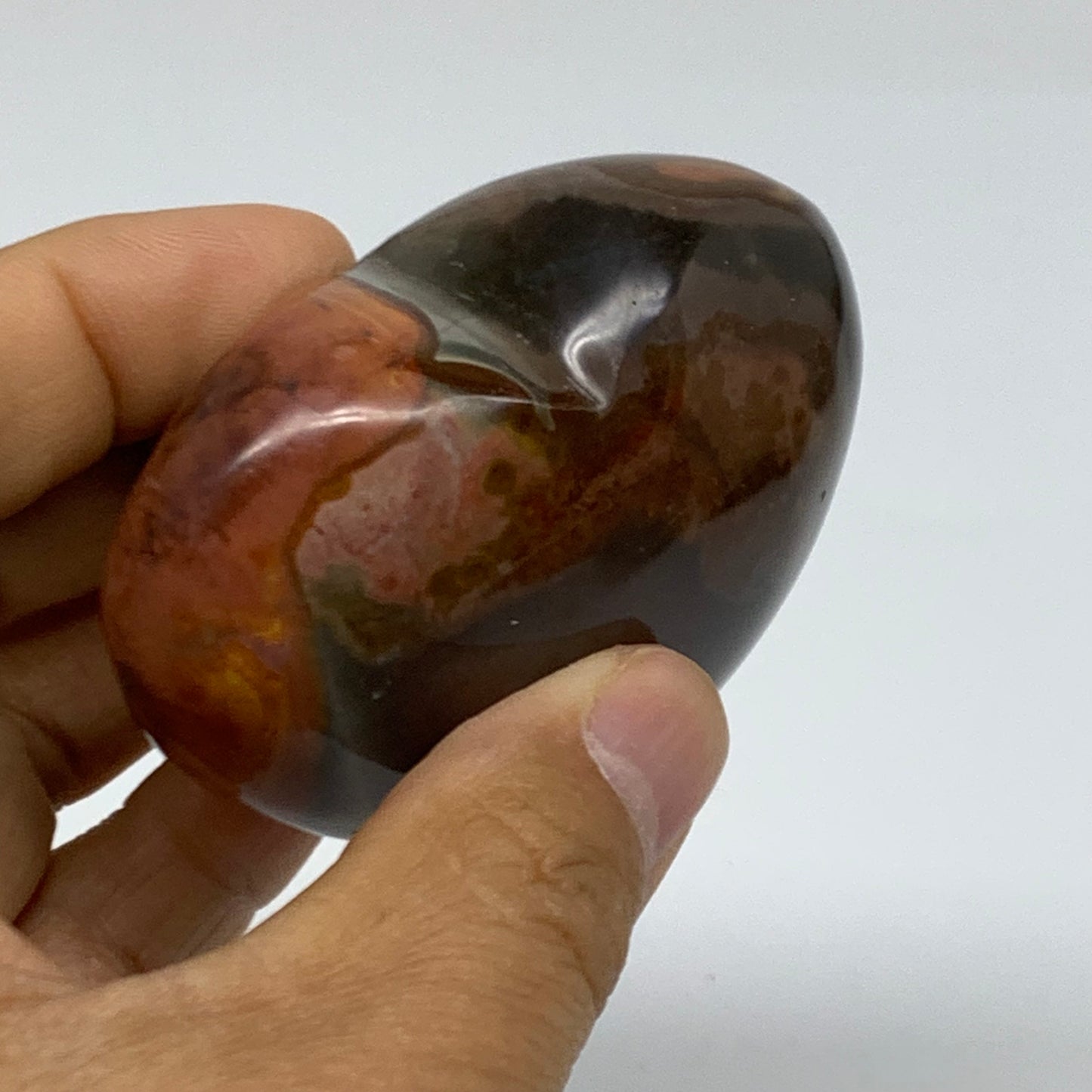 0.36 lbs, 2.3"x2.6"x1.4", Polychrome Jasper Heart Polished Crystal, B38040